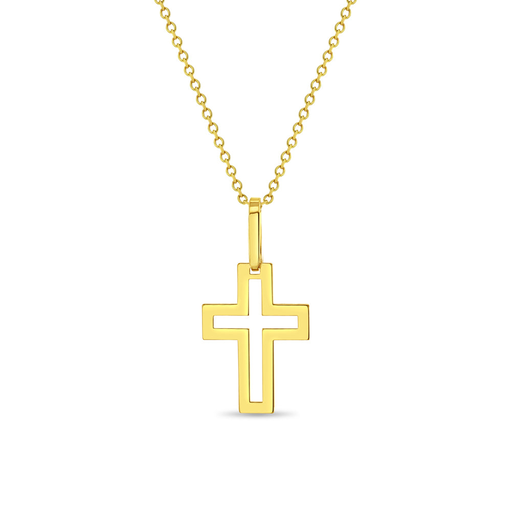 Ross-Simons Child's 14kt Yellow Gold Cross Pendant Necklace With Diamond  Accent for Children - Walmart.com